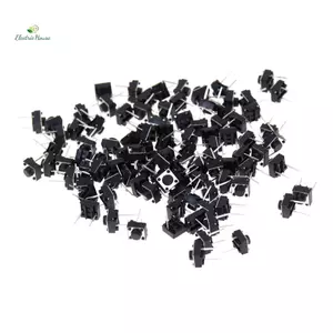 100 chiếc 2 chân Công tắc nút nhấn xúc giác Công tắc xúc giác 6X6X5mm mới tạm thời