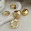 PNPIA- 5 Chiếc Vintage Kim Loại Không Đều Nhẫn Tròn Lớn Cho Nữ Nhiều Màu Sắc Kim Cương Giả Mở Nhẫn Trang Sức Thời Trang Phụ Kiện Quà Tặng