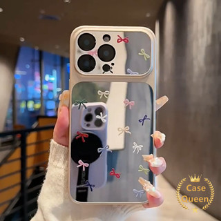 Tương thích cho IPhone 16 17 12 15 14 11 13 Pro Max X XS Max XR Air 14 Plus Thời trang đơn giản Full Màn hình Vỏ gương nơ đầy màu sắc