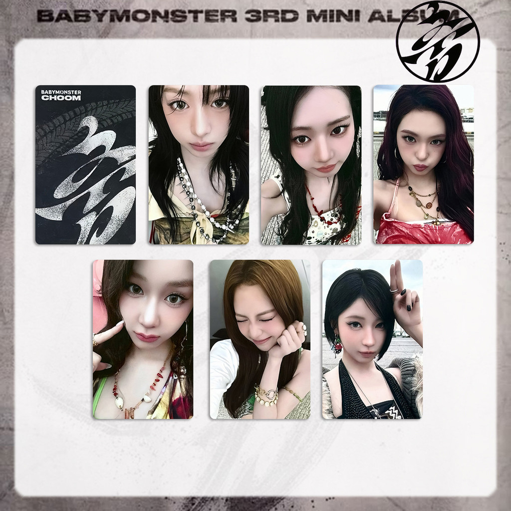 HT2 6 Cái / bộ BABYMONSTER LOMO Card 3rd MINI ALBUM CHOOM Bưu Thiếp Bộ Sưu Tập Ngôi Sao Ngoại Vi TH2