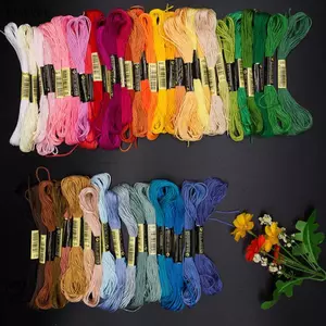 Luckyew 24 / 100 / 50 Cross Stitch Cotton Thêu Chỉ Bóng May Xiên Thủ Công TQ