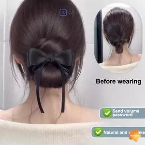 Low Bun Bướm Nút Mô Phỏng Hoa Bud Head Tóc Giả Kẹp Tóc Bun Lộn Xộn Tóc Nối Dài Tóc Thẳng Cho Dễ Dàng Updo Móng Vuốt Tổng Hợp Xộn Tóc Bun Dành Cho Nữ