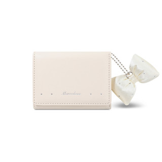 Satin Nơ Charm Ví Nữ Da PU Đa Năng Nhiều Thẻ Hộp Đựng Tiền Mặt Dung Tích Lớn