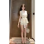 Áo Vest Không Tay VN, Thiết Kế Du Lịch Pháp, Thắt Lưng Skinny, Phong Cách Nữ, Phong Cách Mới Mùa Hè 2025, Ngoại Hình Trẻ Trung Dễ Thương.