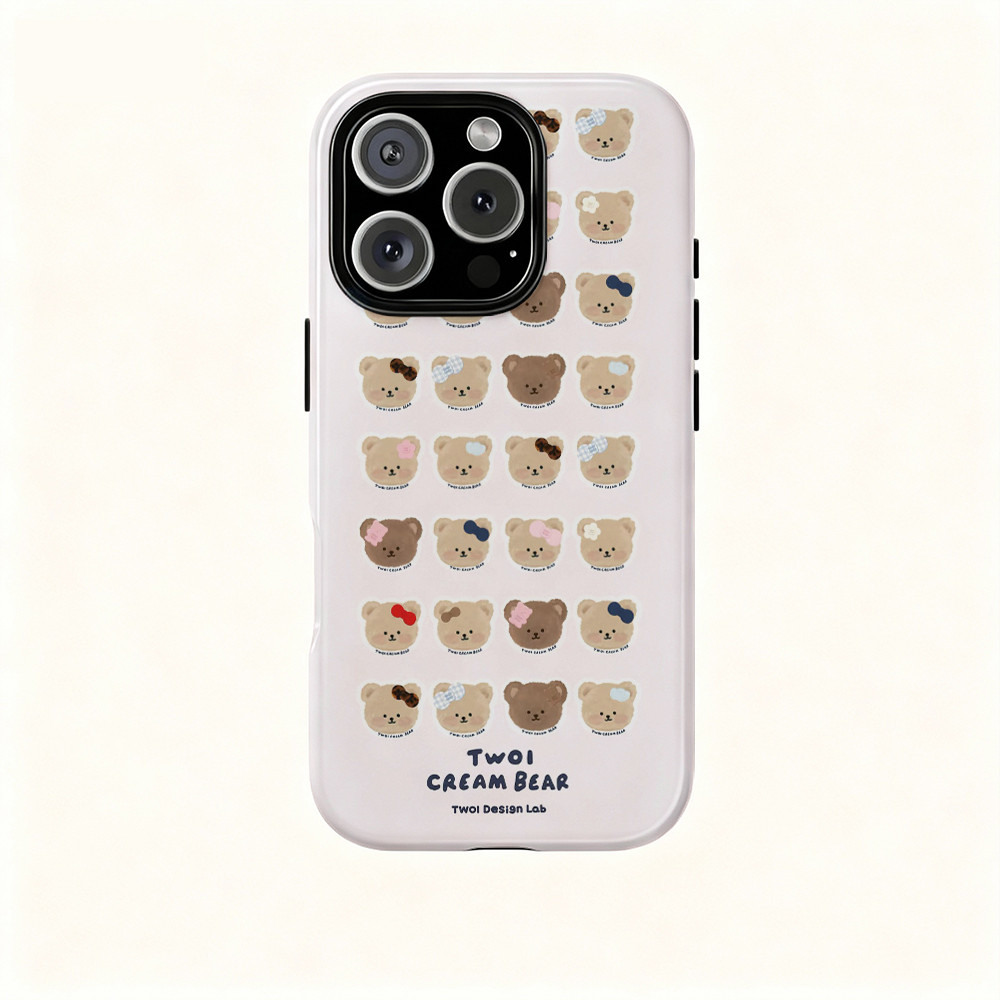 Bộ Gấu Dễ Thương Thích Hợp Cho iPhone 17ProMax 16Pro 15 11 12 13 14 xs XR 17Air Vỏ Bảo Vệ Hai Lớp Chống Sốc Vỏ Điện Thoại PNPB