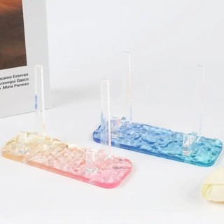 2 / 5 Chiếc Mới Nước Ripple Acrylic Hiển Thị Giá Đỡ Chuyển Đổi Để Bàn Cho Huy Hiệu Đồng Xu