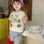 Váy mùa hè Phim hoạt hình ba chiều dễ thương tay áo Raglan phong cách phương Tây Áo phù hợp
