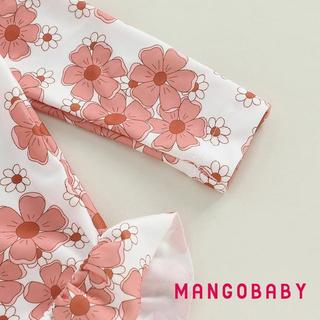 MG-Baby Bé Gái Đồ Bơi Tay Dài In Hoa Bikini Có Mũ Đồ Bơi Sơ Sinh Cho Tắm Mùa Hè