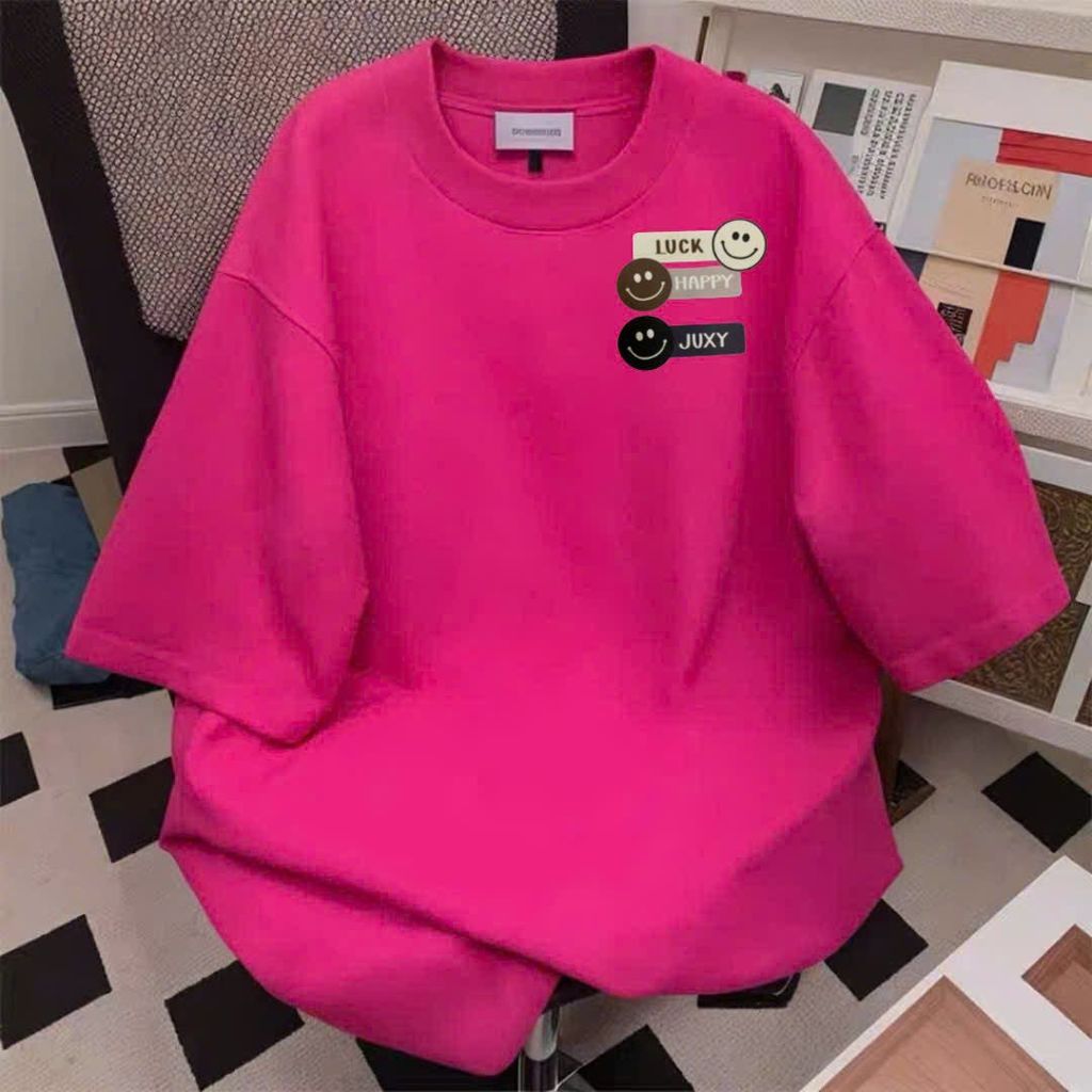 Áo phông cotton unisex nam nữ thoải mái, thiết kế chữ LUCKKY in ngực - THOITRANG