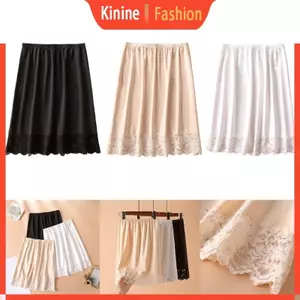KIN Nữ Ren Viền Nửa Trượt Underskirt Chiều Dài Đầu Gối Váy Petticoat Cho Váy Dưới