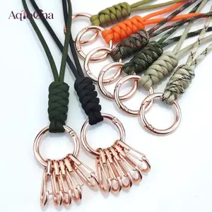 AqToCna Kim Loại O Vòng Lò Xo Móc Khóa Với 5 Chiếc Móc Bu Lông Cho DIY Có Thể Mở Vòng Carabiner Móc Khóa Kết Nối AqToCna