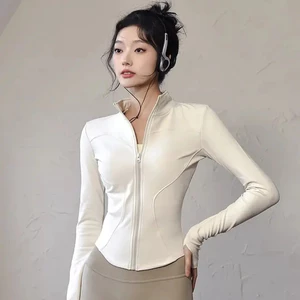 Áo khoác tập Yoga VN, BLISS, Phong cách nữ, Tay dài, Slim-Fit, Phong cách thể thao, Dây kéo đầy đủ, Độ đàn hồi cao, Áo khoác tập thể dục, Thoáng khí, Chạy bộ, Phòng tập thể dục, Quần áo chống rơi, Quần áo thể thao