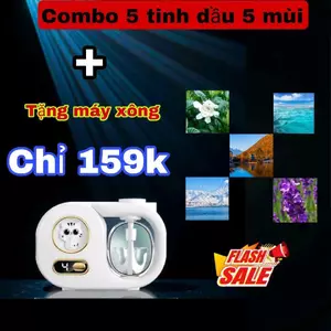 Combo 5 Tinh Dầu Khách Sạn + Tặng Máy Phun Tinh Dầu Giúp Lan Tỏa Hương Thơm Phòng 30-40m2