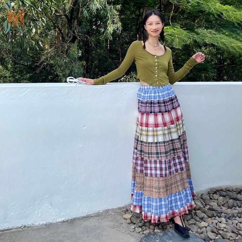 Váy Marbit Boho Kẻ Sọc Phong Cách Retro Chữ A, Thích Hợp Mùa Hè