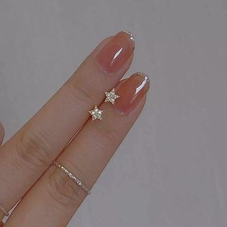 Bông tai ngôi sao bạc S925 Trang sức thời trang đơn giản Quà tặng nữ