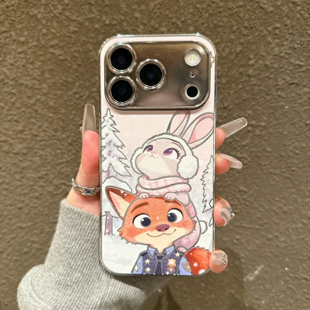 ốp lưng iphone Judy chui lên đầu Nick, đội tai nghe xem tuyết Cho Iphone 17 xs xr 11 12 13 14 15 16 Pro Max Plus
