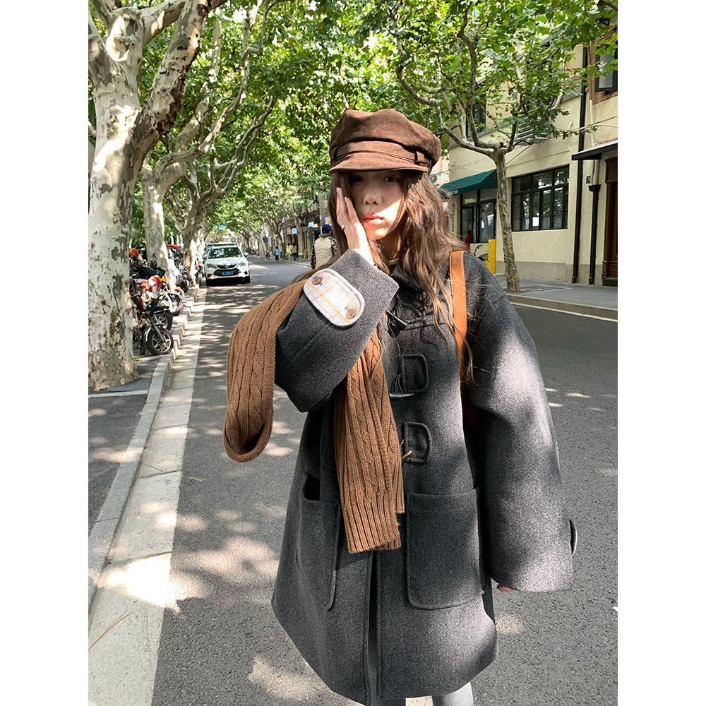 [26105] Áo Khoác Trench Dáng Ngắn Cho Nữ Cổ Bẻ - Áo Khoác Mùa Đông Mặc Ấm Xu Hướng Thời Trang Cheeryfree