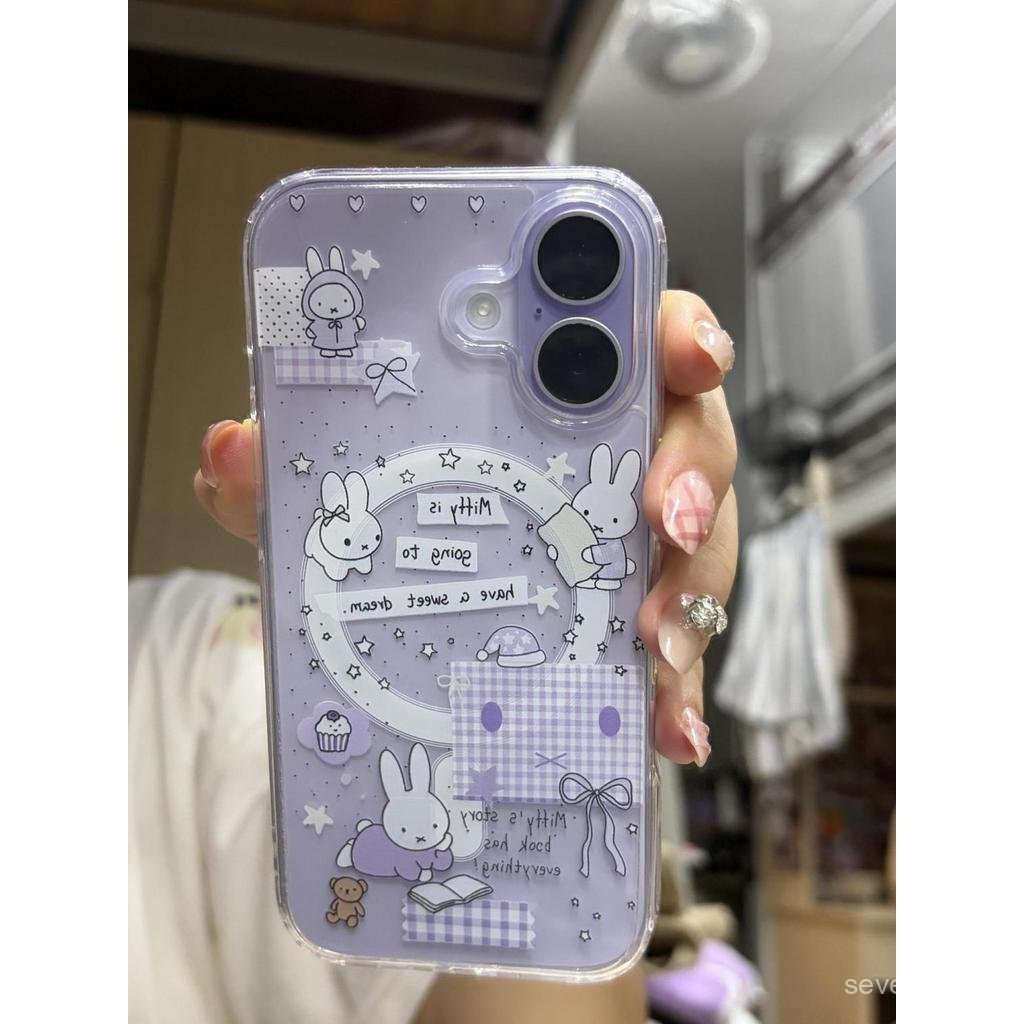Ốp Điện Thoại Thích Hợp Cho iPhone 7 8 X XS XR XSMAX 11 12 13 14 15 16 17 Pro max Plus Air Reading Miffy Rabbit Vỏ Bảo Vệ Chống Sốc Từ Tính Bao Gồm Tất Cả LDOI