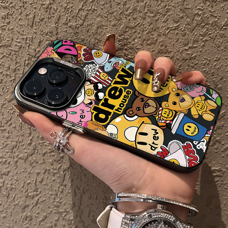 Ốp lưng chống sốc Drew House sticker, thiết kế phong cách cá tính độc đáo Cấp iPhone 17/16/15/14/13/12/11/X/XS Max