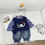 Bộ Gile Bé Trai 3 Chi Tiết – Sơ Mi Kẻ Xanh Phối Quần Jean Bò, Set Smart Boy Thời Trang Cho Bé