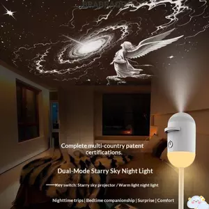 Máy chiếu BRAA Galaxy Star, Máy chiếu bầu trời đầy sao có thể điều chỉnh độ sáng điều khiển bằng cảm ứng, chạy bằng USB 360° Xoay Ngôi Sao Di Động Máy Chiếu Đèn Ngủ Mái Xe Ô Tô
