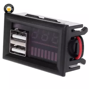 {TB & Bag} Đồng hồ đo điện áp và điện áp pin Car12V Vôn kế kỹ thuật số Đèn báo mức sạc pin LED Lead-axitLithium.