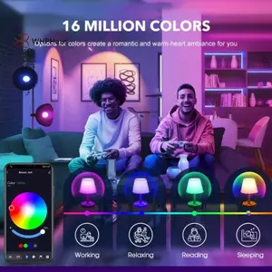 < WHPHous-t > Bóng đèn thông minh LED E27 RGB cho đèn Tuya Điều khiển WiFi / APP Bóng đèn LED Ampoule có thể điều chỉnh độ sáng 220V Điều khiển ứng dụng phòng ngủ gia đình Điều chỉnh 16 triệu màu Đẹp