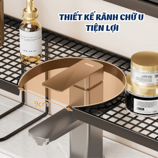 Kệ Để Bồn Rửa Bát Rãnh Chữ U Đa Năng, Giá Để Đồ Rửa Chén Chống Gỉ, Thoát Nước Nhanh Tiện Dụng