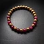 Vòng tay đính cườm Garnet bằng đồng - Garnet màu vàng mờ bằng đồng & rượu vang đỏ