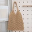 Túi Tote dệt OUSXA, Túi lưới móc thủ công rỗng, Túi đi biển dệt kim rơm dung tích lớn Bohemian Mùa hè