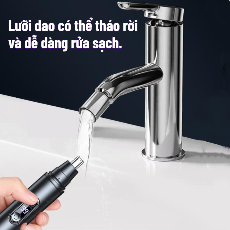 Máy tỉa lông mũi màn hình LED kỹ thuật số, máy tỉa lông mũi điện, giá đỡ máy tỉa lông mũi, giao diện Type-C