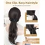 FUHUIOT Chuối Móng Vuốt Kẹp Tóc Giả Đuôi Ngựa, Tổng Hợp Thanh Lịch Chấm Bi Đuôi Ngựa Đuôi Tóc, Vintage Với Kẹp Kẹp Tóc Phần Mở Rộng Tóc Tự Nhiên Dài Sóng Lớp Đuôi Ngựa Sử Dụng Hàng Ngày