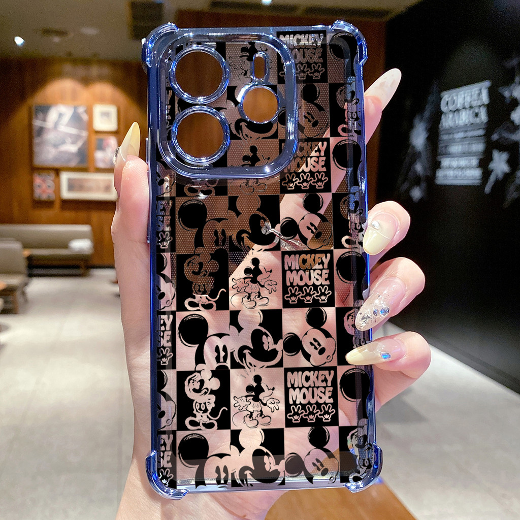 Tương thích với Xiaomi Redmi Note 14 13 Pro 5G 4G 12 13C 14C Mini Mickey Clear Mạ Vỏ Chống Rơi