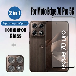 Kính cường lực bảo vệ màn hình 2 trong 1 cho Motorola Moto edge 70 Pro Fusion + 60 Fusion Signature 5G & Phim ống kính máy ảnh