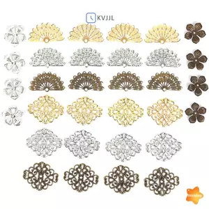 100 Chiếc Hoa Filigree DIY Phụ Kiện Kim Loại Thủ Công Đầu Nối Để Làm Đồ Trang Sức Mới