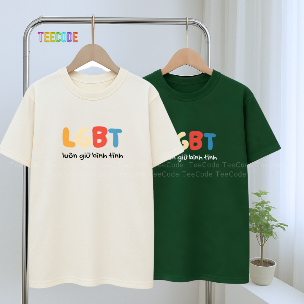 （Giao hàng 24h）Angela Áo Thun In Chữ LGBT Luôn Giữ Bình Tĩnh Meme Form Rộng Nam Nữ Local