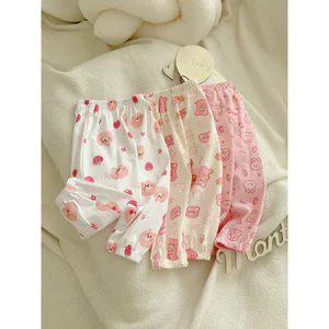 Bé Gái Mùa Hè Quần Muỗi Bé Trai Bé Bloomers Pyjama Quần Trẻ Em Nhỏ 0-5 Tuổi Cotton Nguyên Chất Mỏng Phong Cách Quần Mặc Ngoài