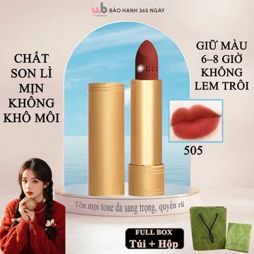 sufur Son thỏi lì mịn G.C Matte 505 Janet Rust đỏ gạch,Túi + Hộp,mịn môi,bền màu.