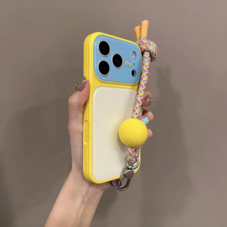 Ốp điện thoại di động cửa sổ lớn họa tiết da tương phản cho iPhone17 16 15 14 13 Pro Max bảo vệ camera chống sốc chống rơi mặt sau cứng