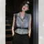 Áo sơ mi Denim thông thường phù hợp cho nữ mùa hè 2026 Phong cách mới Pháp Retro Ve áo sơ mi nhỏ Áo sơ mi tinh tế độc đáo