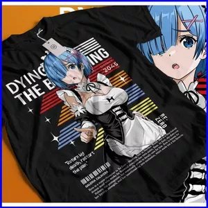 GN Re ZERO Starting Life in Another World Áo thun ngắn tay Emilia Ram Subaru tee NG
