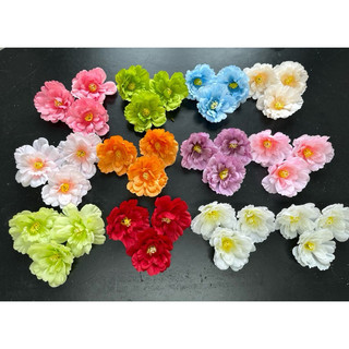 [ Set 30/50/100 ] Đầu Bông  Hoa Trà Nhật Giả Bằng Lụa - Phụ Kiện Làm Đồ Handmade, Kẹp Tóc, Trang Trí Mũ Tốt Nghiệp