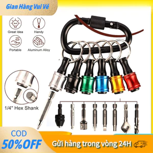 Giá Đỡ Mũi Khoan 1/4 inch Có Carabiner - Bằng Hợp Kim Nhôm, Tháo Lắp Nhanh, Dành Cho DIY Và Chuyên Nghiệp
