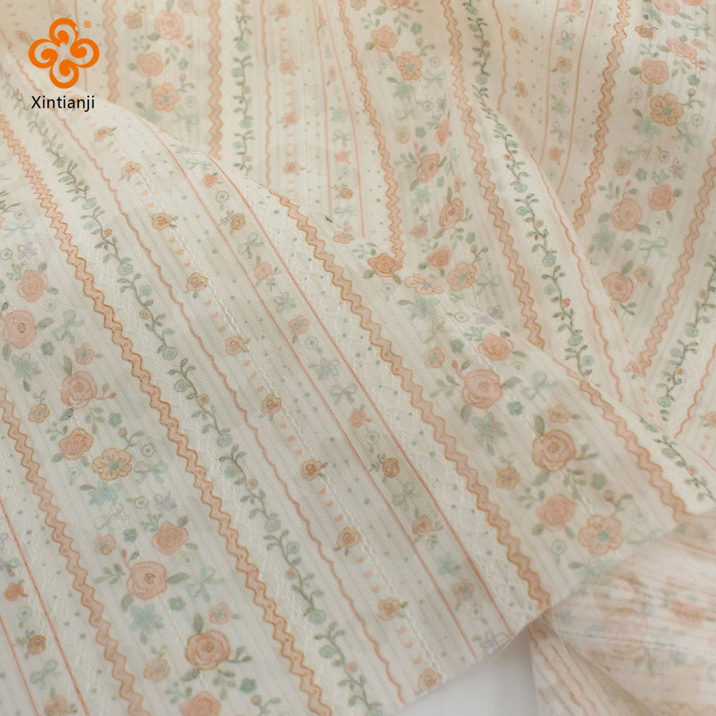 Thoáng Khí Mỏng Đốt Cháy Hoa Vải Jacquard Màu Xanh Nhạt Hình Thoi Nổi Đường Ẩn Dệt May Cho Sườn Xám Làm TJ2750