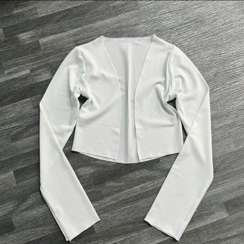 Áo khoác nữ nhẹ nhàng chất gân form lững phối ngoài cá tính dễ thương chất vải thun gân len 4 chiều FreeSize