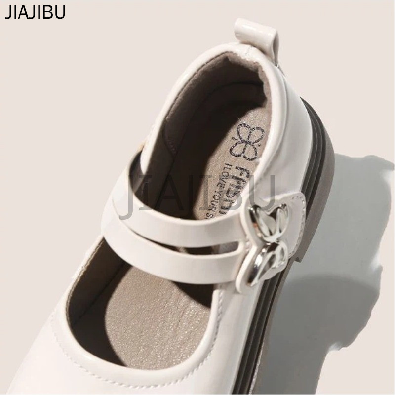 Giày Đi Học Đế Thấp Phong Cách Lolita Nhật Bản Dễ Thương Màu Be/đen Có Nơ Dành Cho Bé Gái Korean Fashion Kids Platform Mary Jane Doll Shoes Giày Bệt Mũi Tròn Chống Trượt Phong Cách Anh Giày Da Đế Mềm Phong Cách Công Chúa Pháp