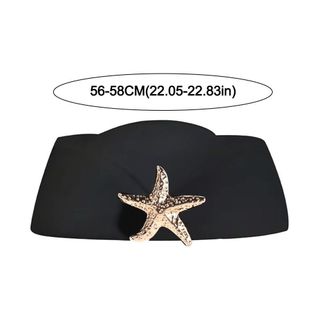 Mũ NOOKSTORY, Mũ đội đầu trang trí cổ điển pha lê được trang trí kiểu Anh, Mũ nón Sea Star Felt Beret Trang phục hóa trang