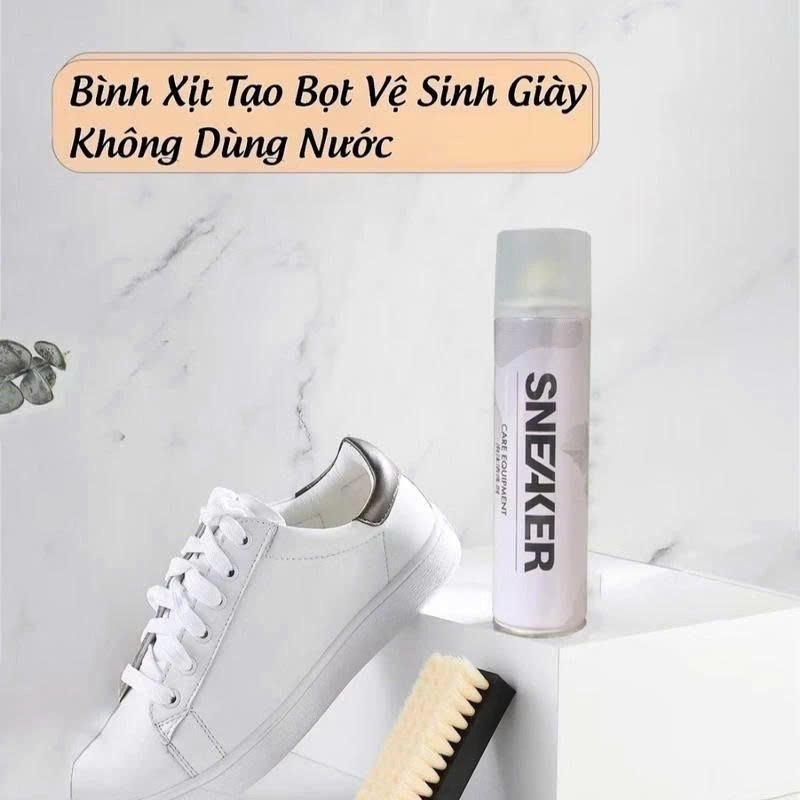 Combo 3 Chai Xịt Vệ Sinh Giày Sneaker Cao Cấp -Bình Xịt Bọt Tuyết Giặt Khô Giày, Khử Mùi Bảo Vệ Giày