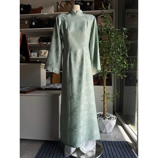 Áo dài gấm hoa hồng( chưa bao gồm quần)