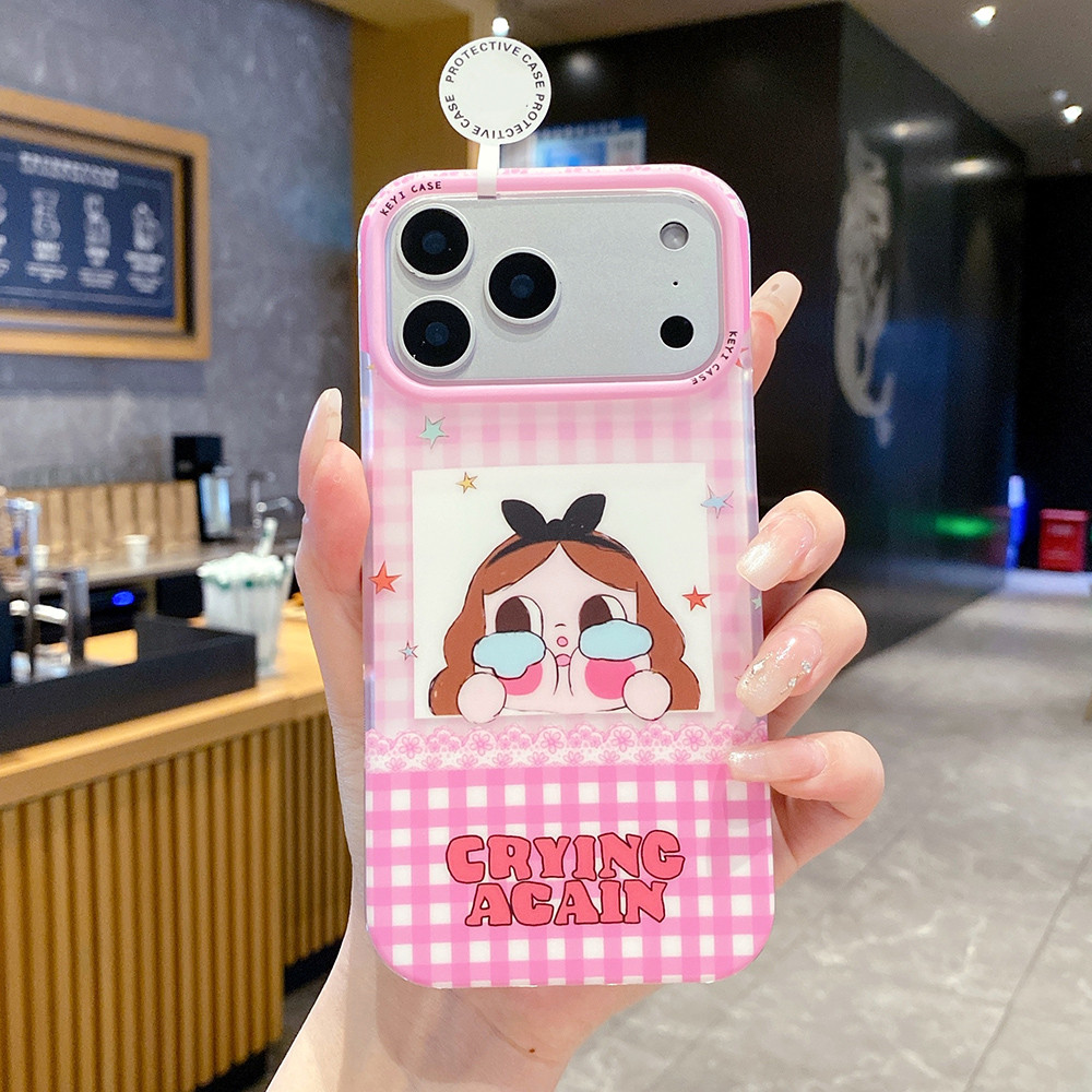 Ốp điện thoại Acrylic Wave Point Girl cho iPhone 17 Pro Max 16 15 14 13 Vỏ bảo vệ chống sốc
